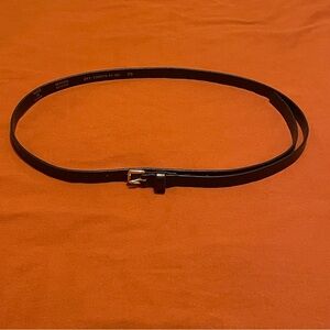 Black Leather Skinny Belt